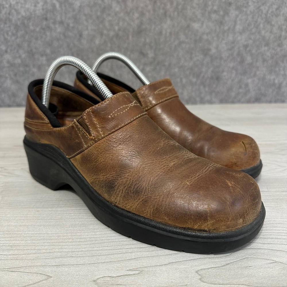 Ariat Santa‎ Cruz Clogs Womens 10 Brown Leather Slip On Comfort Casual Shoes